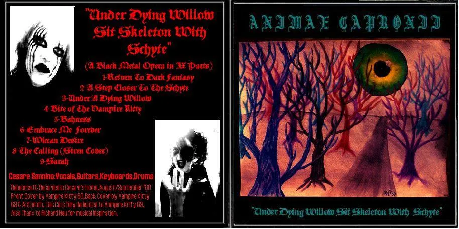 Under Dying Willow Sit Skeleton with Schyte