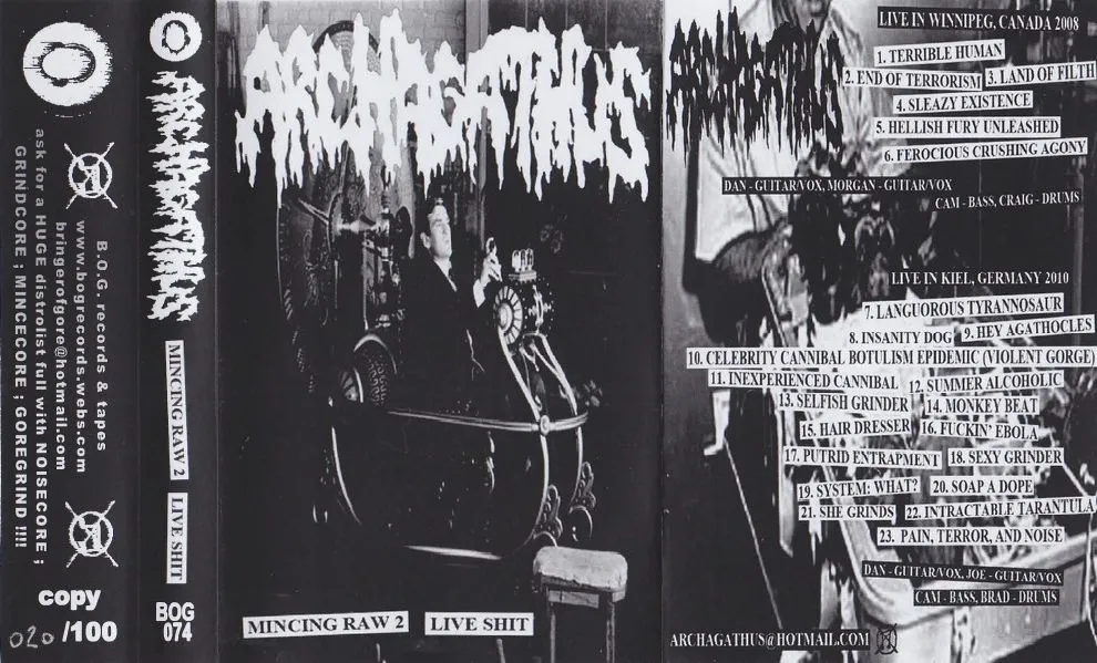 Archagathus - Mincing Raw 2 Live Shit Album Cover