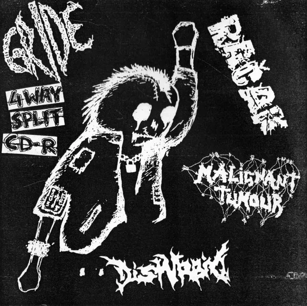 Malignant Tumour - 4 Way Split CD-R Album Cover
